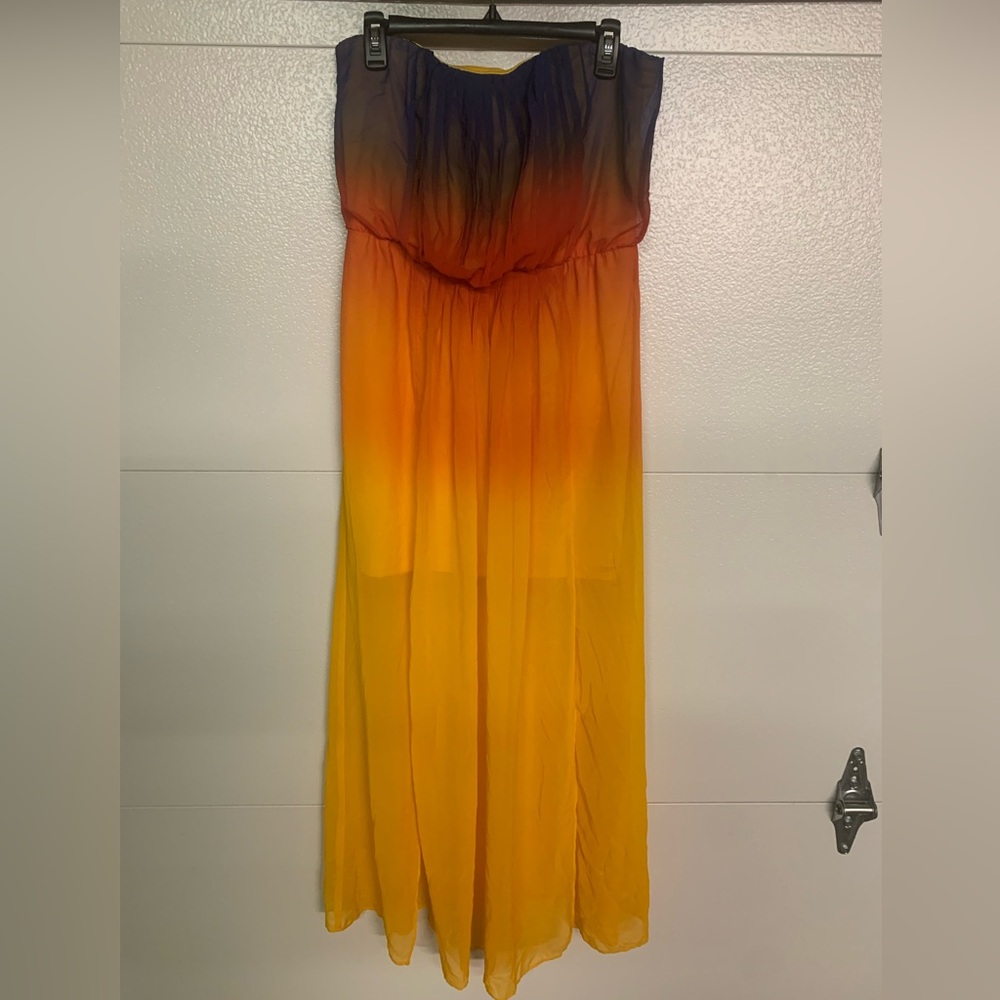 Bisou Bisou strapless rainbow ombre dress